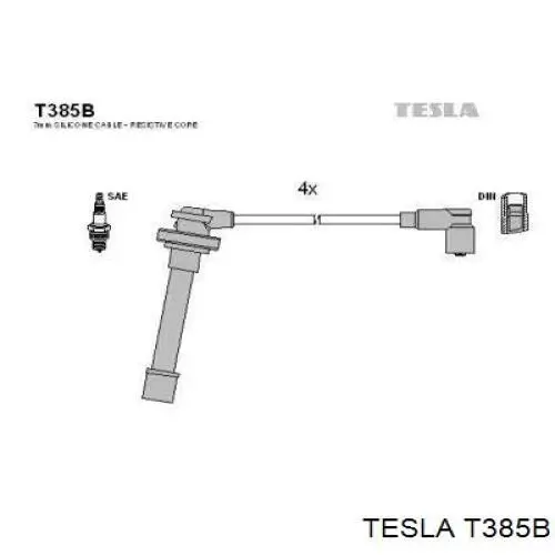 Высоковольтные провода T385B Tesla