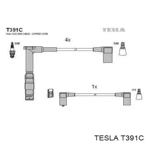 T391C Tesla высоковольтные провода