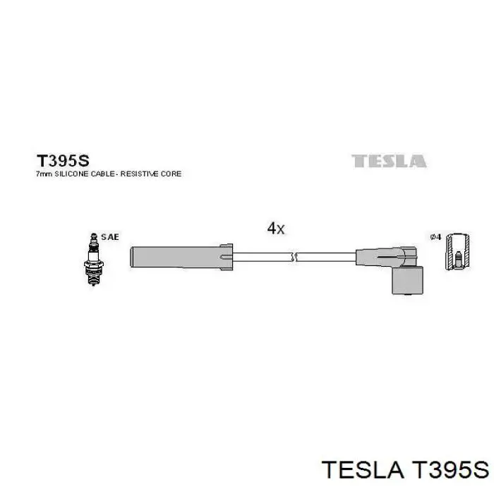 T395S Tesla высоковольтные провода