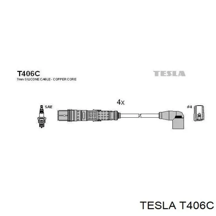 T406C Tesla высоковольтные провода