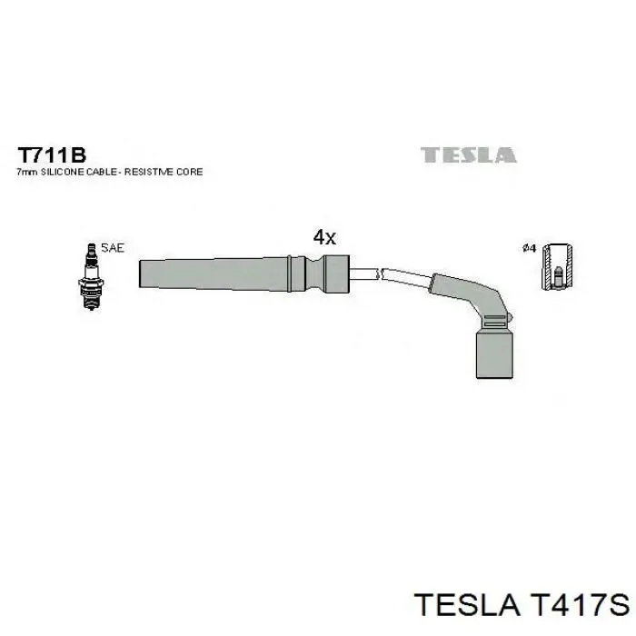 T417S Tesla Провода высоковольтные