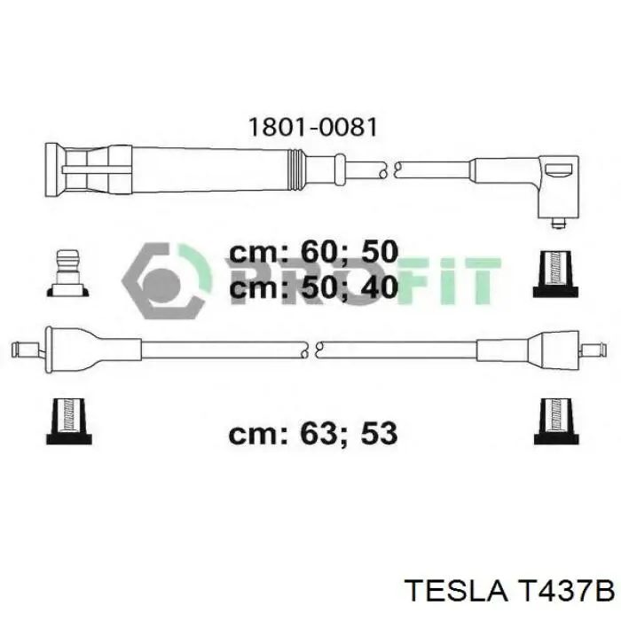 Провода зажигания Tesla T437B цена, от 20.72 USD