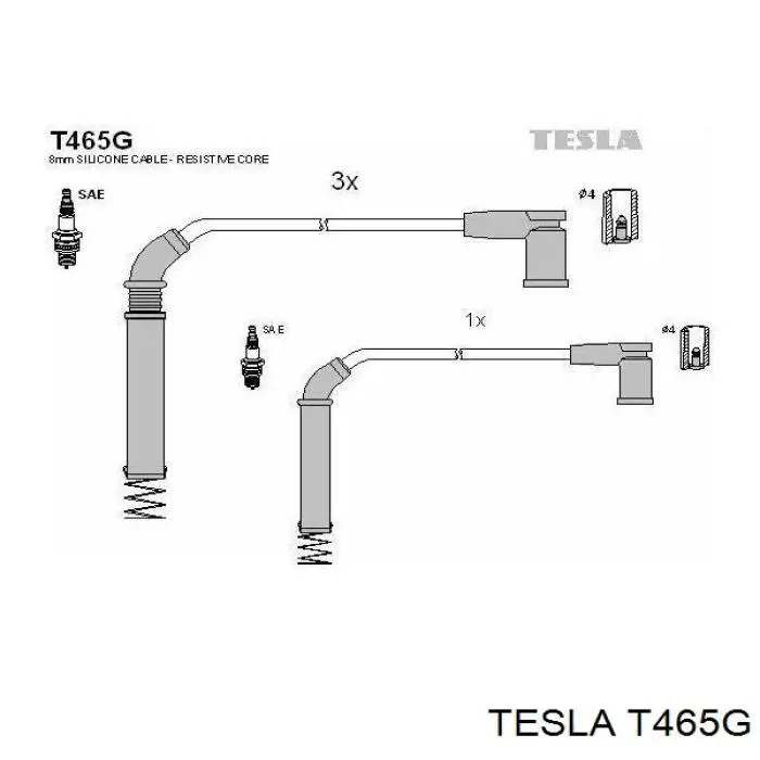 Высоковольтные провода T465G Tesla