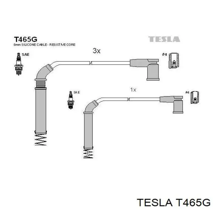 Juego de cables de encendido T465G Tesla