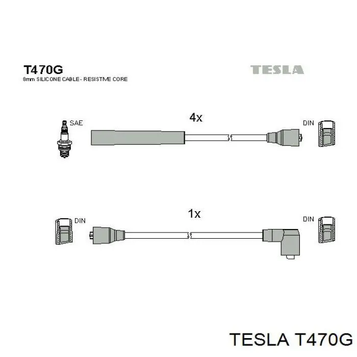 T470G Tesla высоковольтные провода