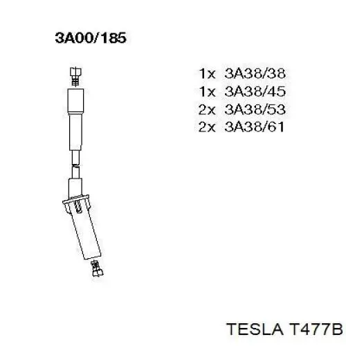 Высоковольтные провода T477B Tesla