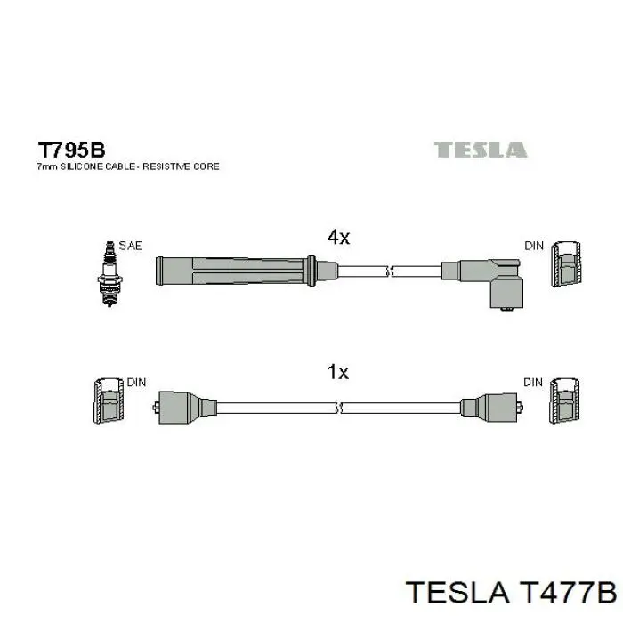 Провода зажигания Tesla T477B цена, от 22.86 USD
