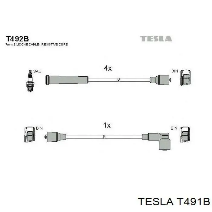 T491B Tesla высоковольтные провода