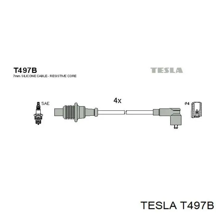T497B Tesla высоковольтные провода