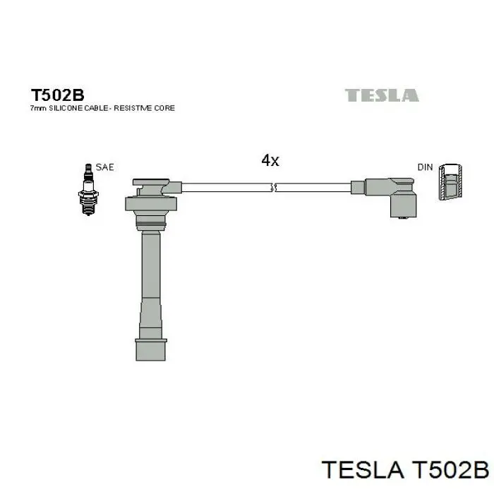 T502B Tesla высоковольтные провода