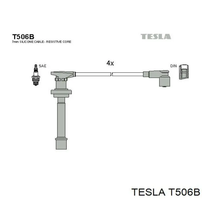 T506B Tesla высоковольтные провода