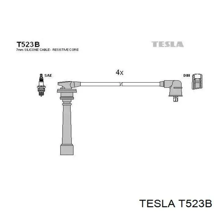 Juego de cables de encendido T523B Tesla