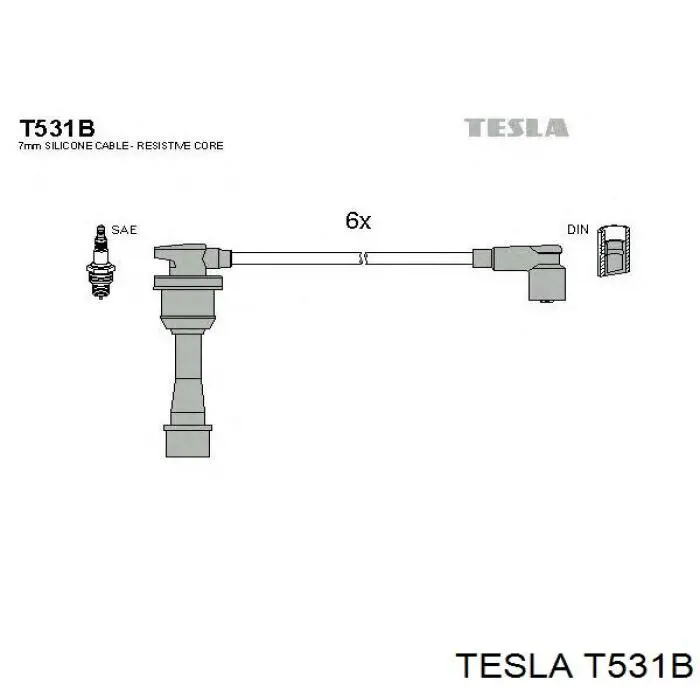 Высоковольтные провода T531B Tesla