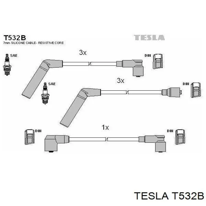T532B Tesla высоковольтные провода