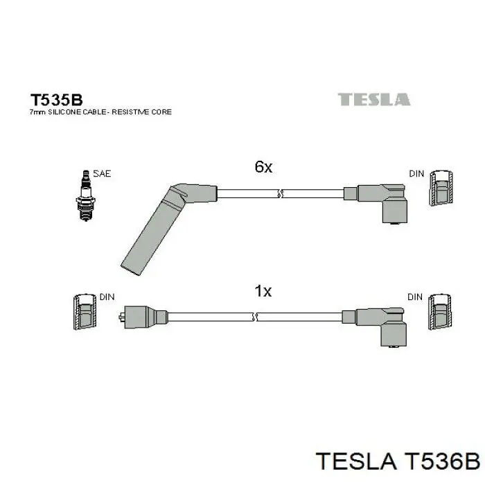 Провода зажигания Tesla T536B цена, от 47.95 USD
