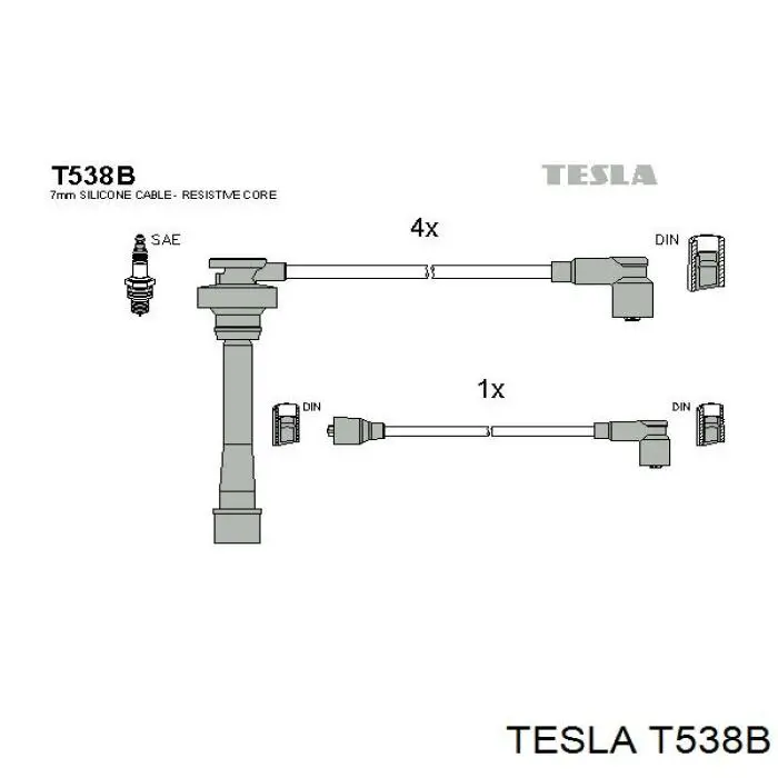 T538B Tesla высоковольтные провода