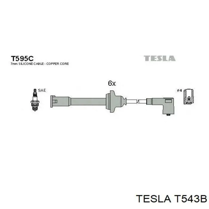 Провода зажигания Tesla T543B цена, от 23.21 USD