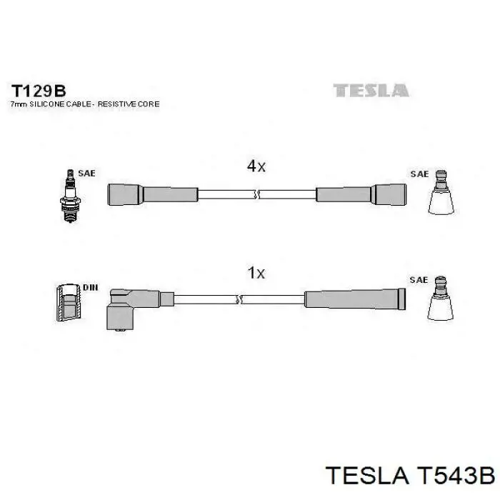 Купить T543B Tesla Провода высокого напряжения