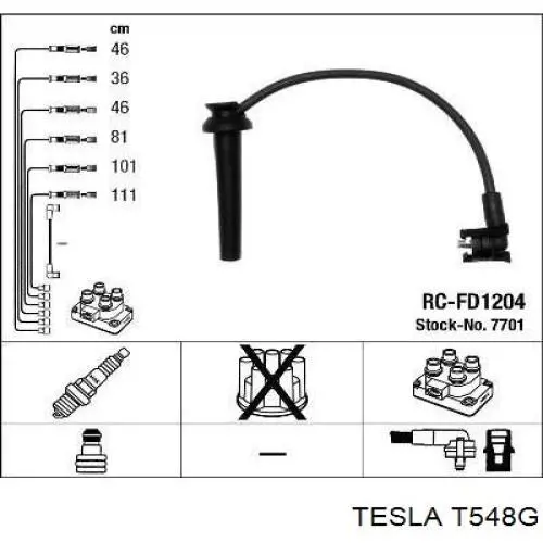 T548G Tesla высоковольтные провода