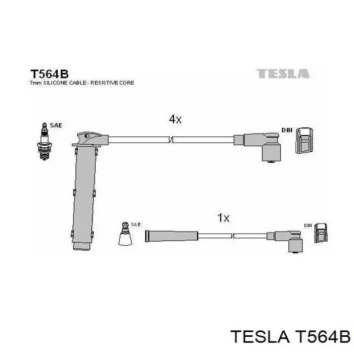 T564B Tesla высоковольтные провода