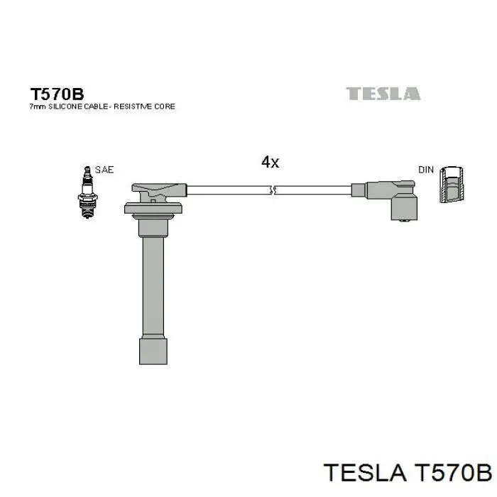 T570B Tesla высоковольтные провода