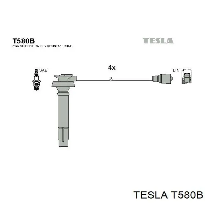 T580B Tesla высоковольтные провода