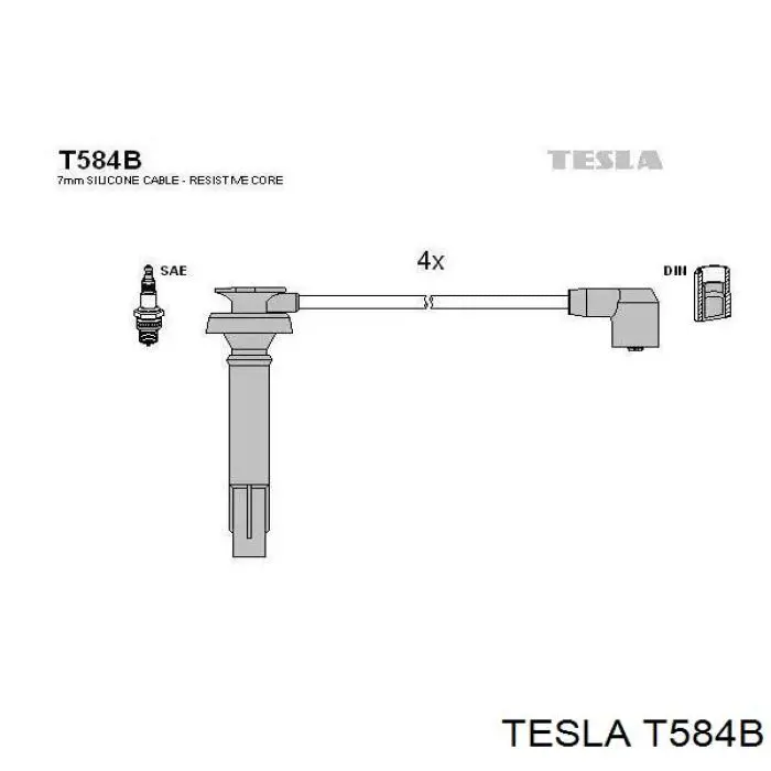 T584B Tesla высоковольтные провода