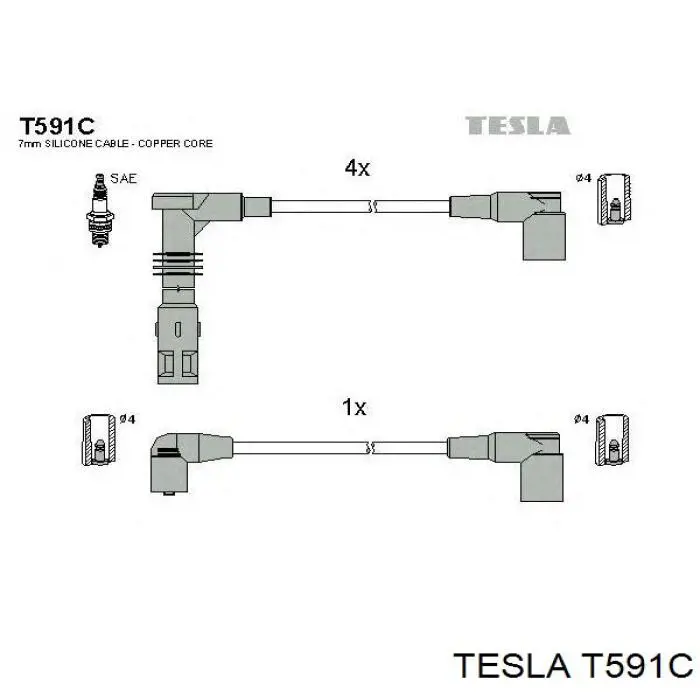 T591C Tesla высоковольтные провода