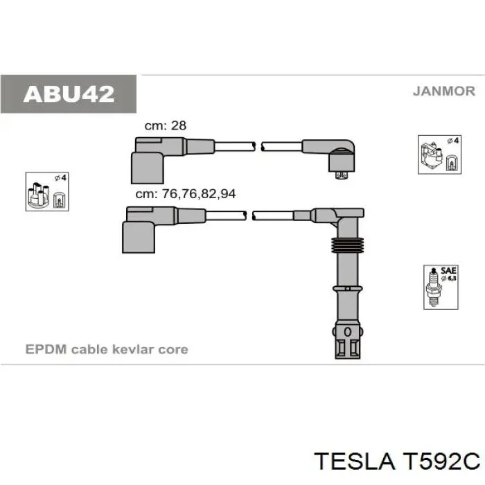 T592C Tesla высоковольтные провода
