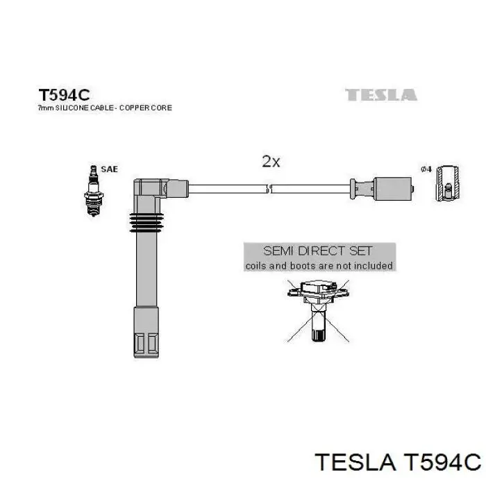 T594C Tesla высоковольтные провода