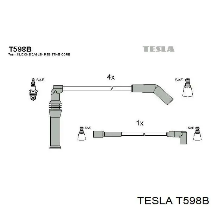T598B Tesla высоковольтные провода