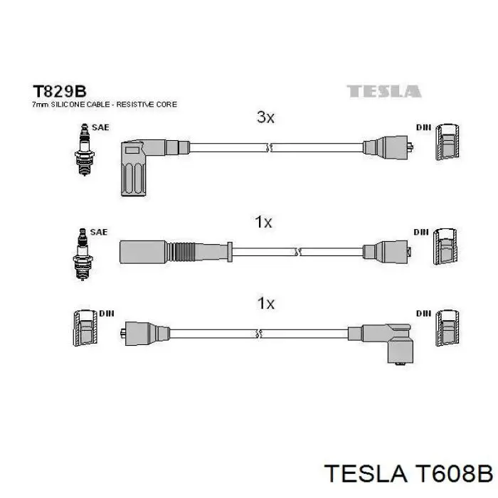 Провода зажигания Tesla T608B цена, от 17.75 USD