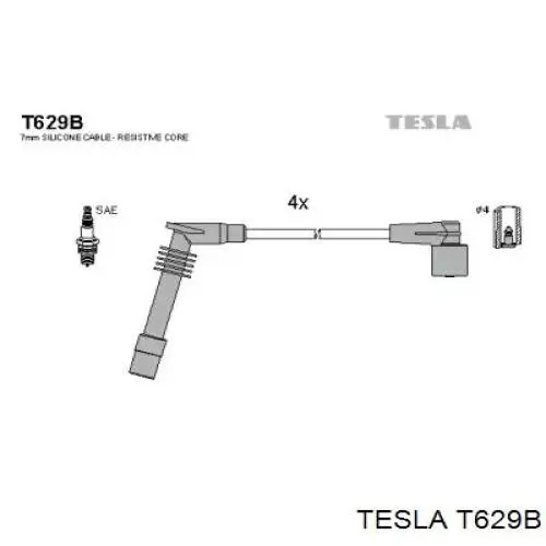 Высоковольтные провода T629B Tesla