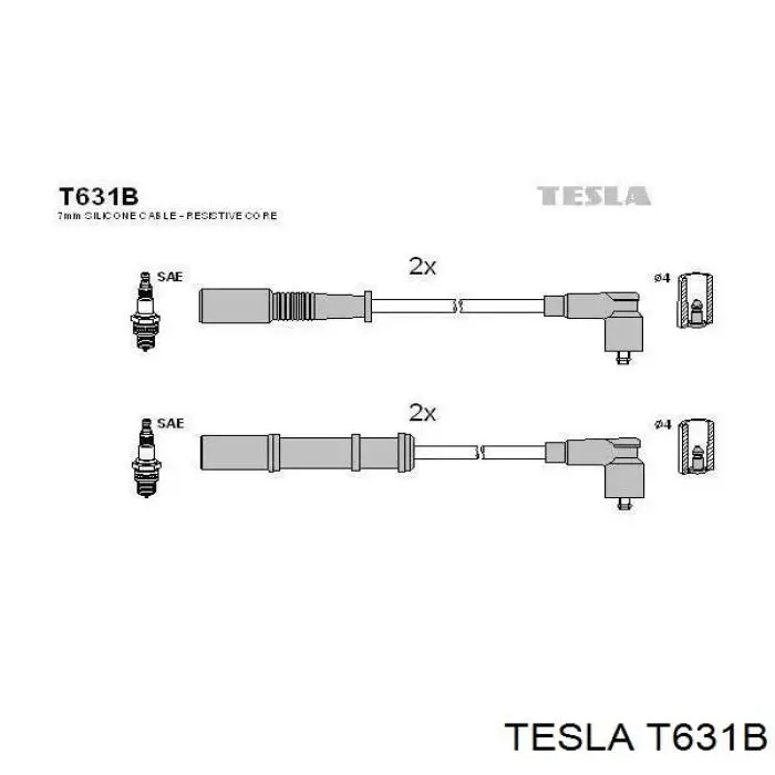 T631B Tesla высоковольтные провода