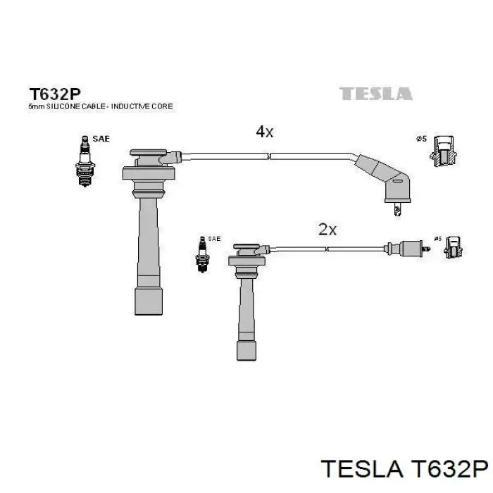 Высоковольтные провода T632P Tesla