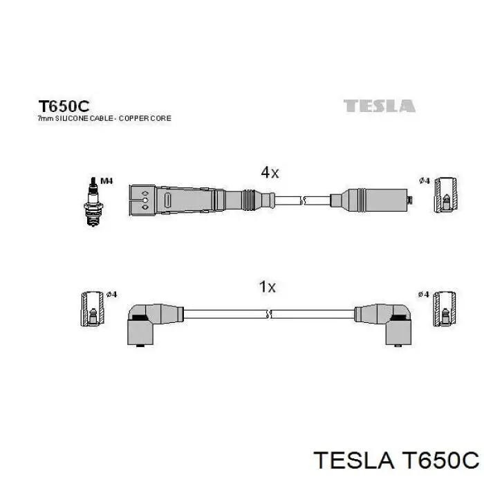 Провода высоковольтные, комплект TESLA T650C
