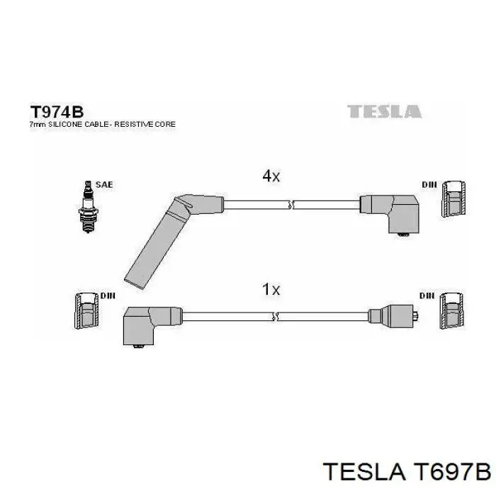 Купить T697B Tesla Провода высокого напряжения