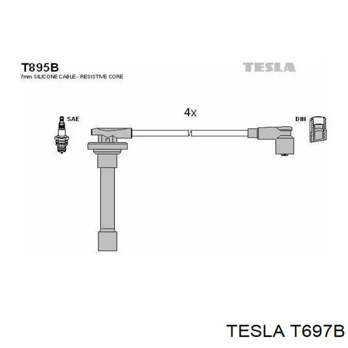 Провода зажигания Tesla T697B цена, от 27.94 USD