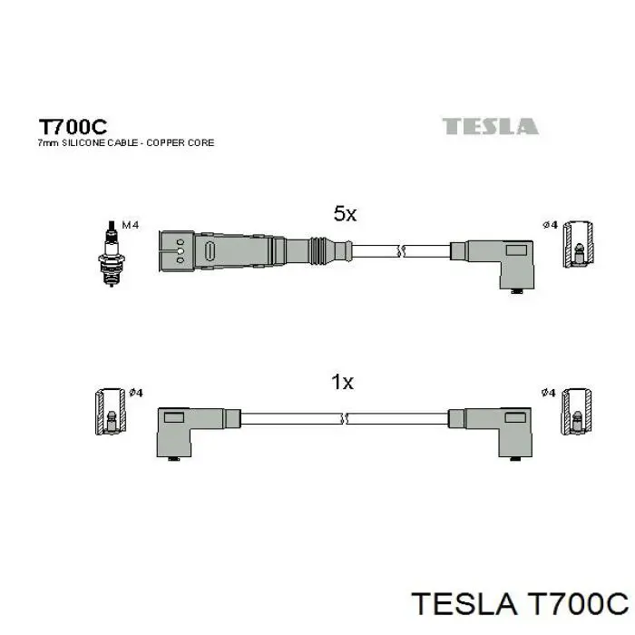 T700C Tesla высоковольтные провода