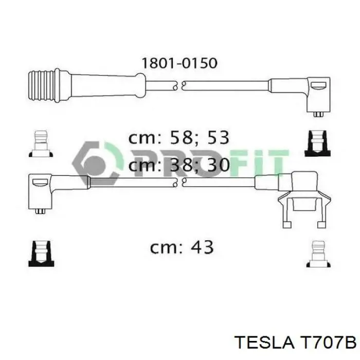 Высоковольтные провода T707B Tesla