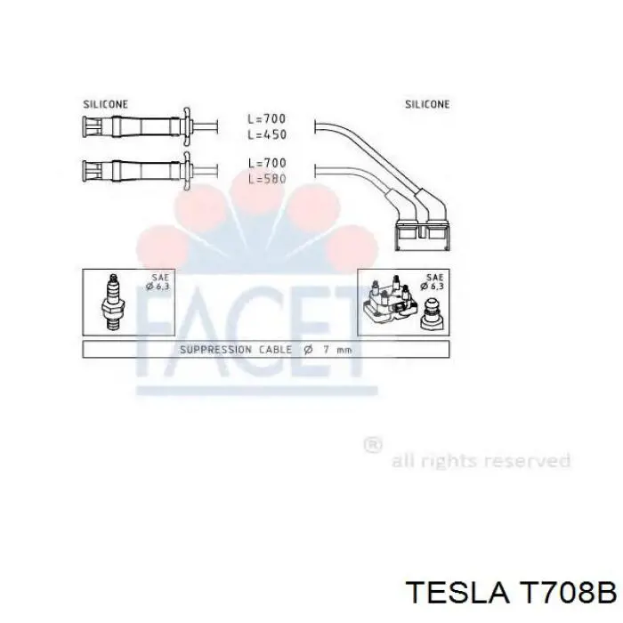 Купить T708B Tesla Провода высокого напряжения
