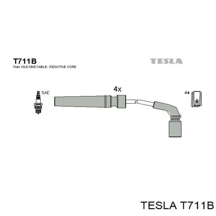 T711B Tesla высоковольтные провода