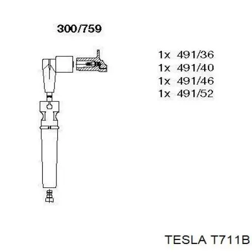 Juego de cables de encendido T711B Tesla