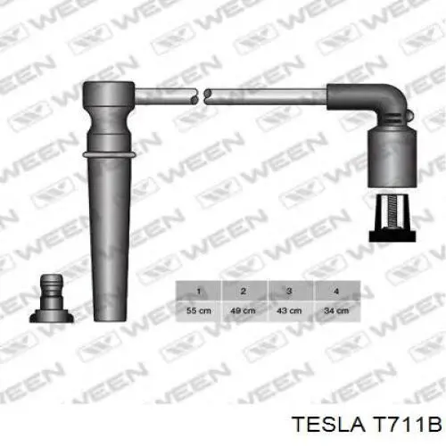 T711B Tesla Провода высоковольтные