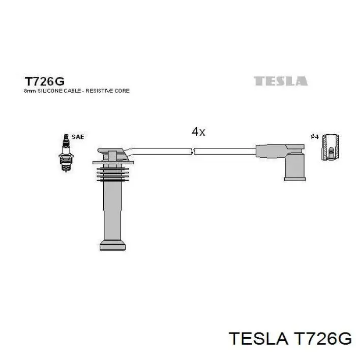 T726G Tesla высоковольтные провода