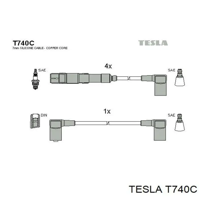T740C Tesla высоковольтные провода