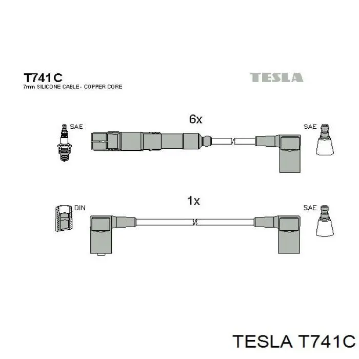 T741C Tesla высоковольтные провода