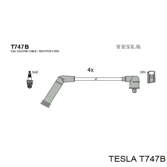 T747B Tesla высоковольтные провода