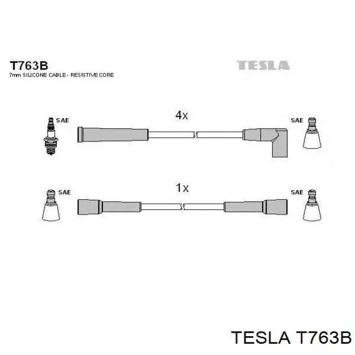 Купить T763B Tesla Провода высокого напряжения