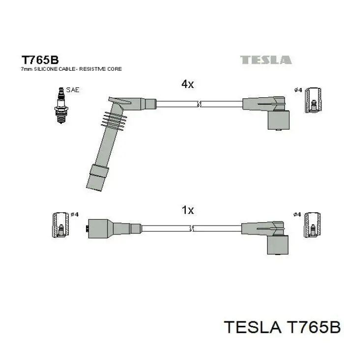 T765B Tesla высоковольтные провода